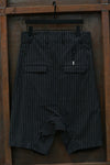Boris Bidjan Saberi Striped Casual Shorts Cotton P1.1 F1603D-RH Dyed Black